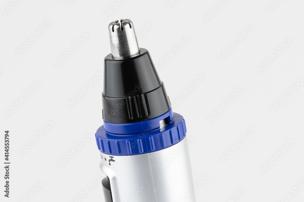 View of a nose and ear hair trimmer View of a nose and ear hair trimmer