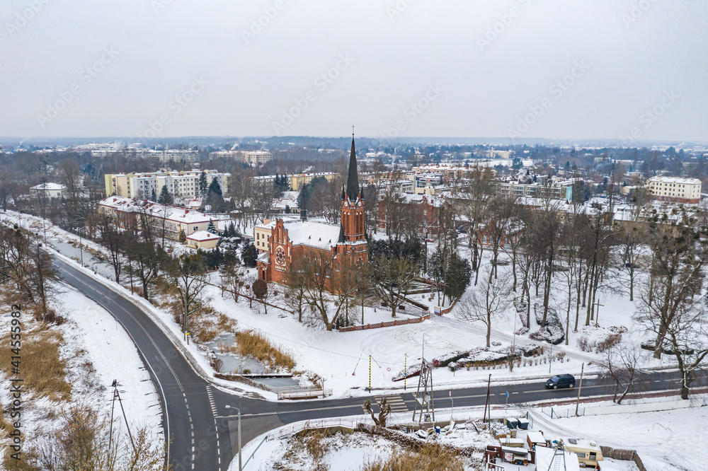 Obraz premium winter landscape from a drone