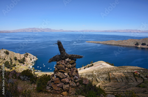 Panoramic view of Lake Titicaca from Isla del Sol, Bolivia photo