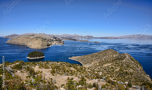 Εκτύπωση καμβά Panoramic view of Lake Titicaca from Isla del Sol, Bolivia