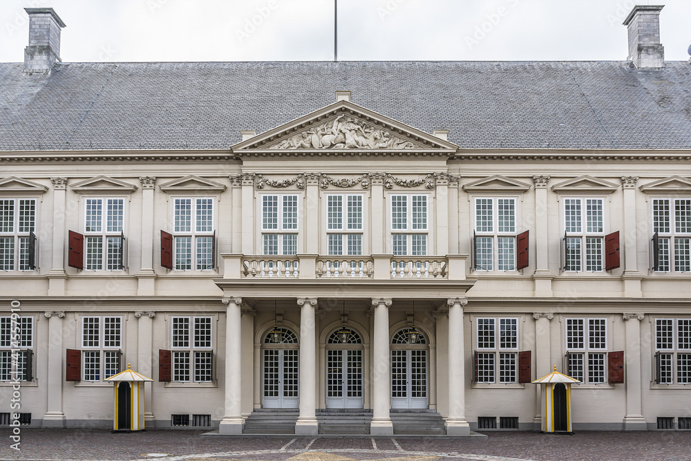 Fototapeta premium Architectural fragments of Noordeinde palace (1533) in The Hague, Netherlands.