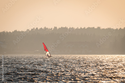 windsurfers on the Zegrze reservoir photo