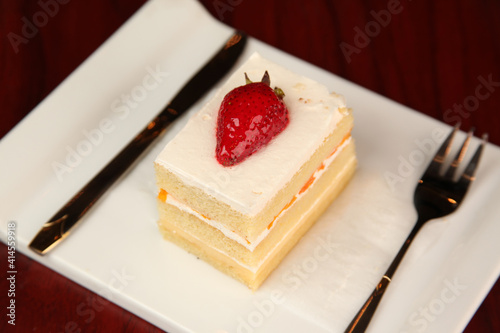 Strawberry Topped Sheet Cake