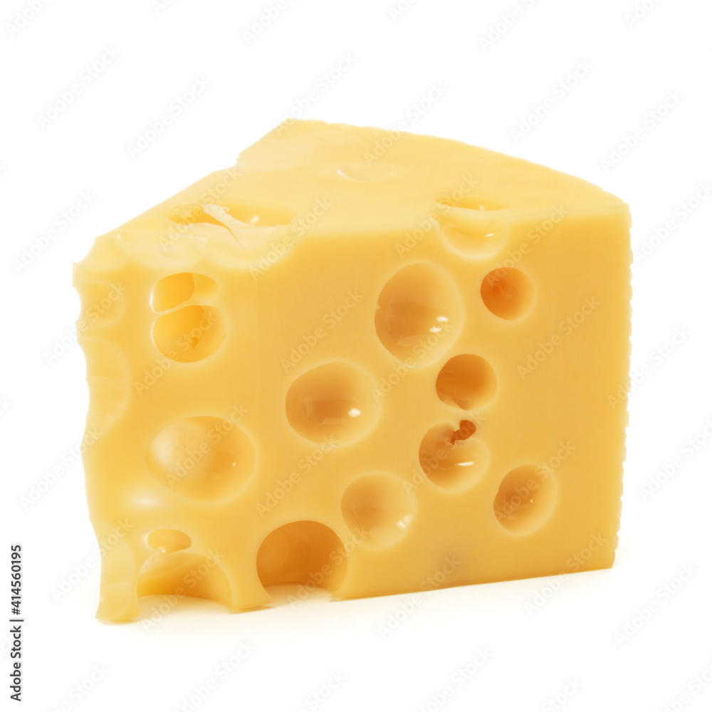 Cheese block isolated on white background cutout Cheese block isolated on white background cutout