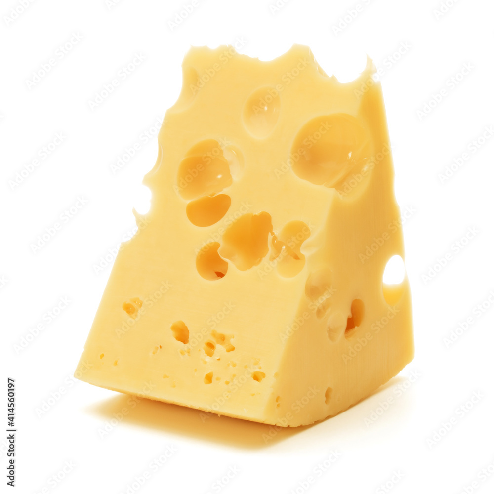 Cheese block isolated on white background cutout Cheese block isolated on white background cutout