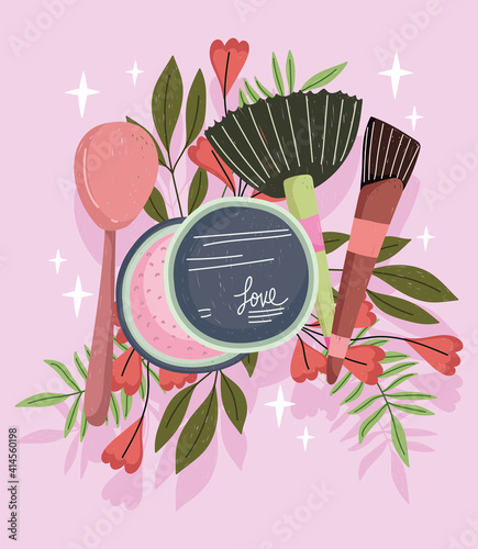 product for health and skin care fresh herbs cartoon