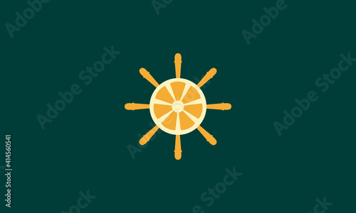 Rudder orange gradient logo design vector