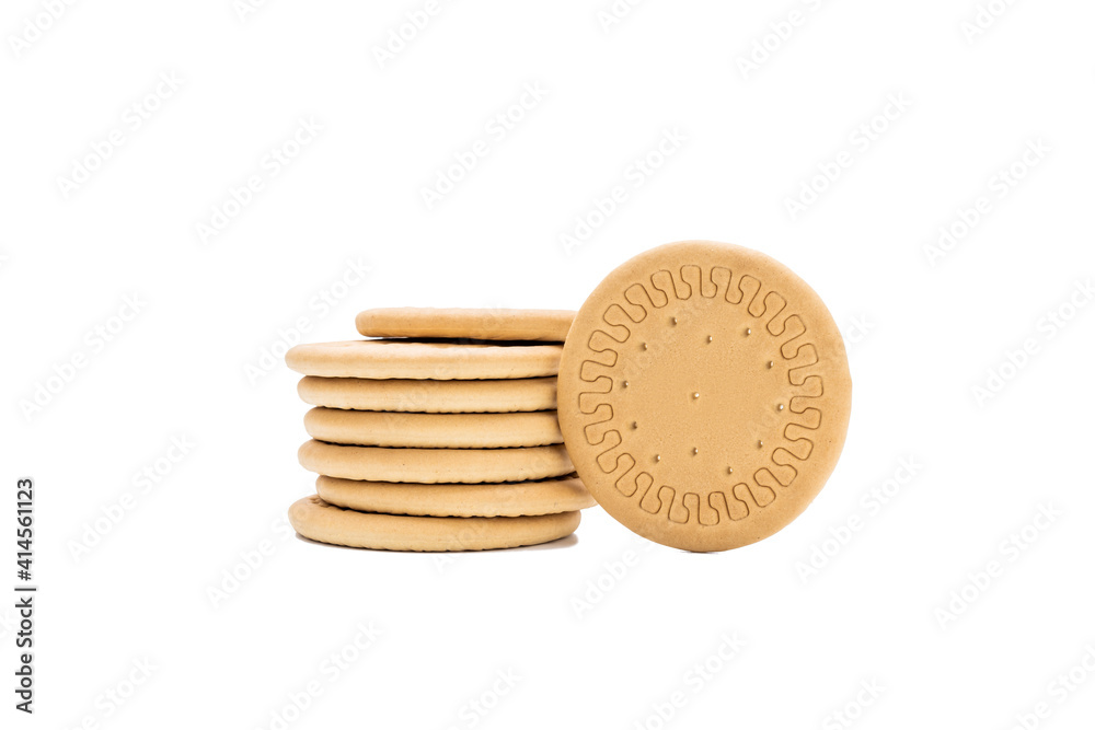 cookie isolated on white background. round biscuit cut out. sweet food concept cookie isolated on white background. round biscuit cut out. sweet food concept