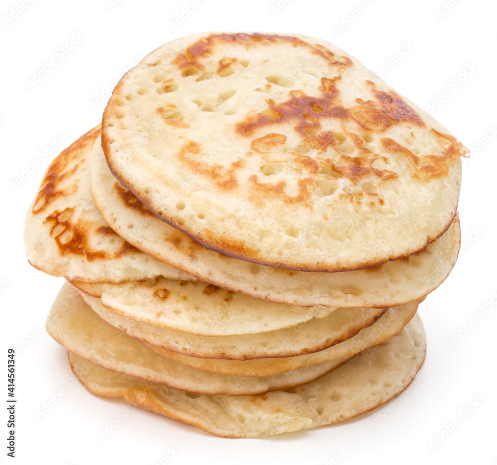 Pancakes stack on white background Pancakes stack on white background