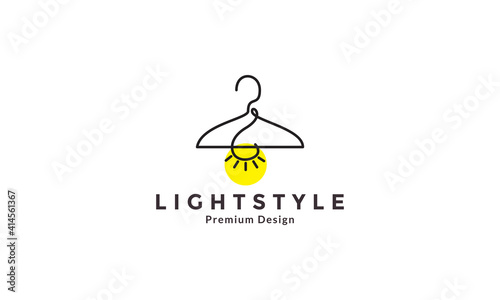 hanger line with lamp logo design vector icon symbol illustration