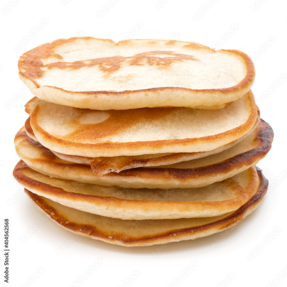 Pancakes stack on white background Pancakes stack on white background