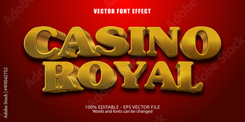 Casino Royal  text, golden style editable text effect