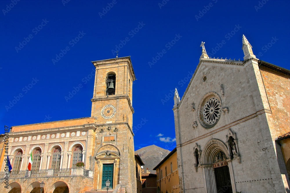 Central square of Norcia, Umbria 