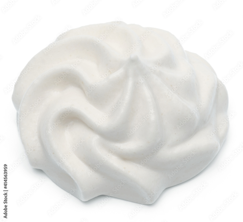 Whipped cream swirl isolated on white background cutout Whipped cream swirl isolated on white background cutout