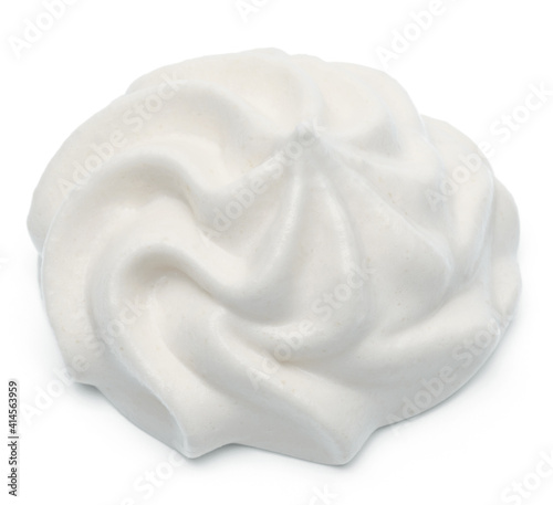 Whipped cream swirl isolated on white background cutout