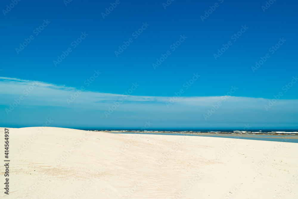 Fototapeta premium beach.in the photo, the sea shore against the blue sky