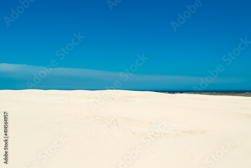 beach.in the photo, the sea shore against the blue sky