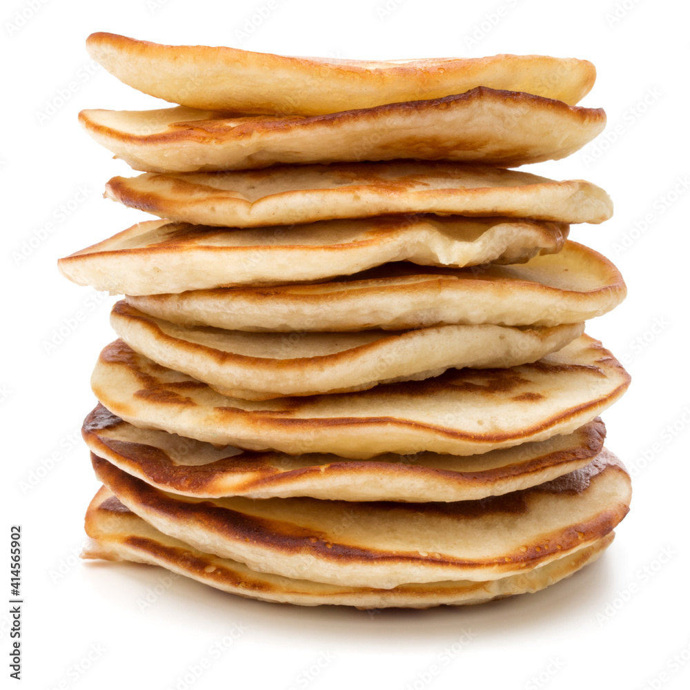 Pancakes stack on white background Pancakes stack on white background