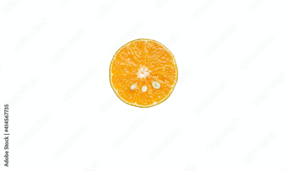 orange fruit slice isolated on white background