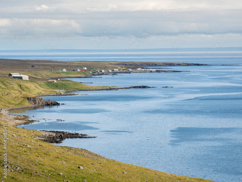 Landscape at Reykjarfjordur, village Gjogur. The Westfjords (Vestfirdir) in Iceland. Landscape at Reykjarfjordur, village Gjogur. The Westfjords (Vestfirdir) in Iceland.