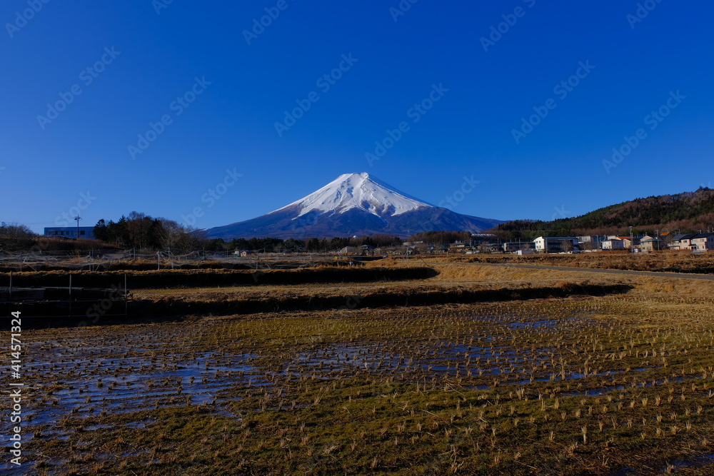 Naklejka premium 20210216富士吉田から青空快晴の富士山