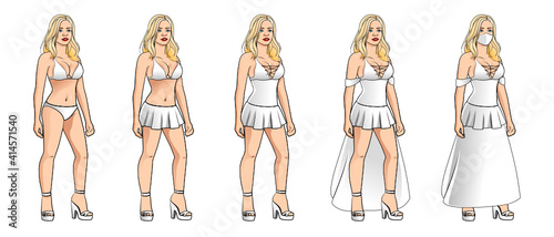 Pin-Up Wife sexy Woman Illustration with different Styles