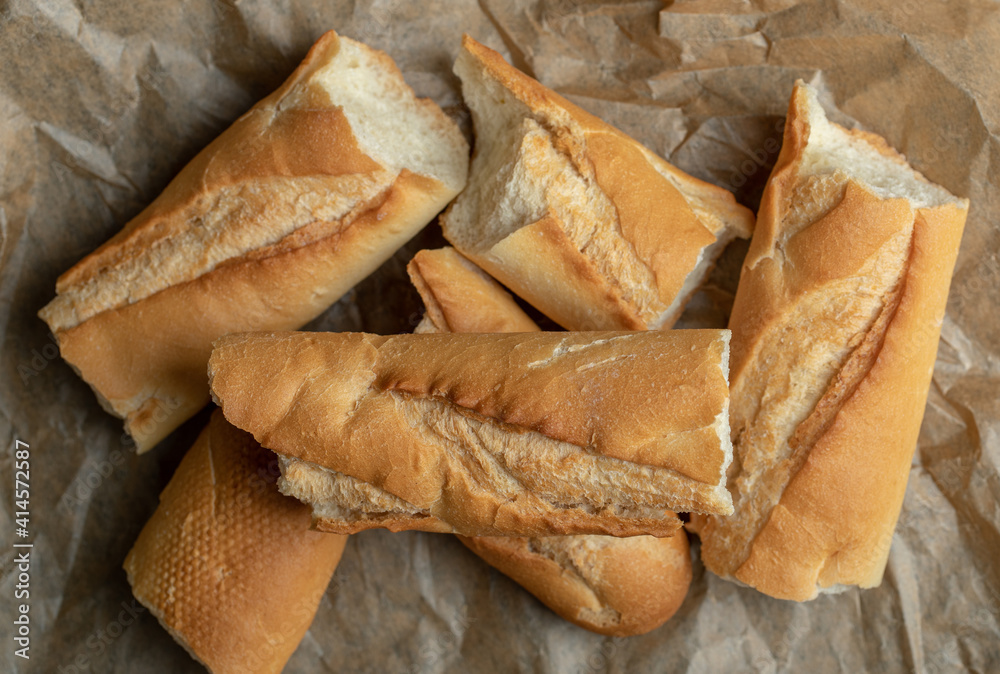 Close up photo of Freshly baked bread slices