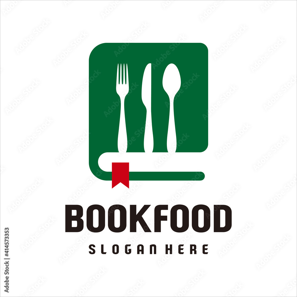 book food logo design template vector book food logo design template vector