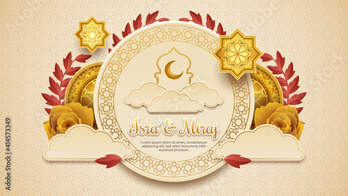 Isra Miraj with Elegant Background