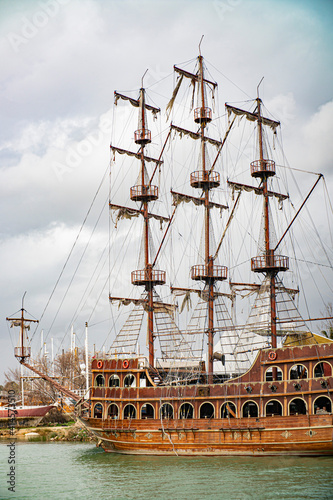 old pirate ship in port