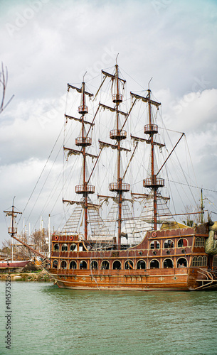 old pirate ship in port