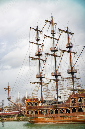 old pirate ship in port