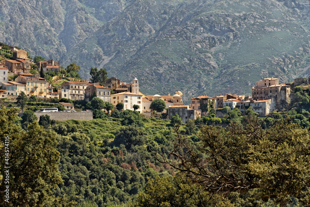 Mountain village of Belgodere in the Nebbio region, Corsica, France