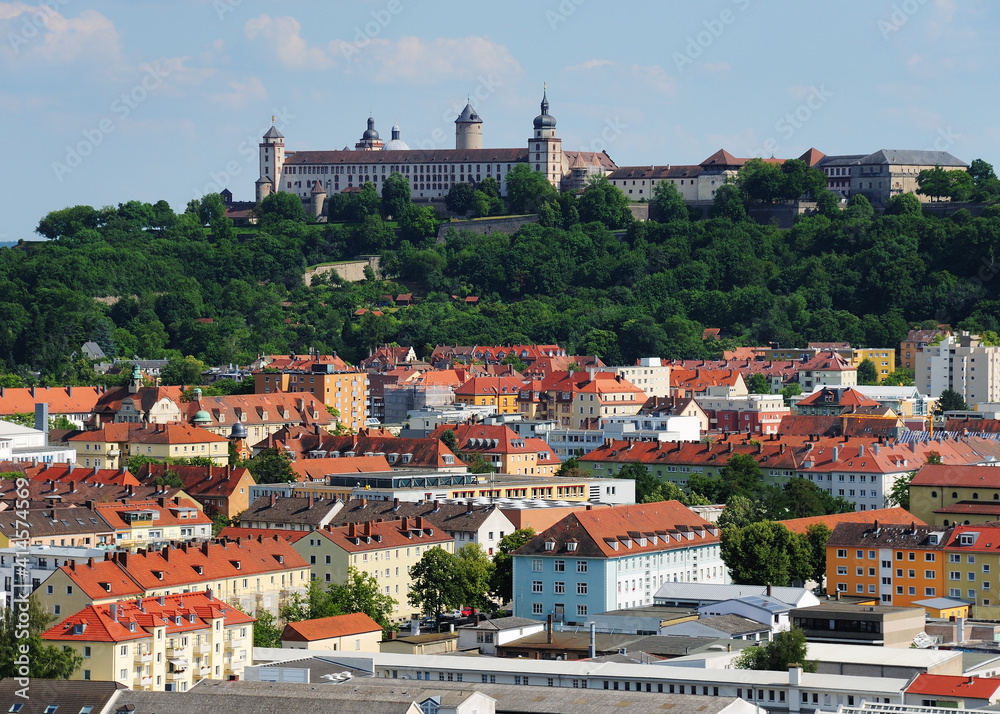 Würzburg, Marienburg Fortress and city, Bavaria, Germany