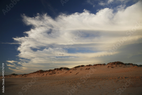 Dunes Clouds In The Evening Sun Portuguese Atlantic Coast The Beach At Figueira Da Foz Portugal Atlantic Europe