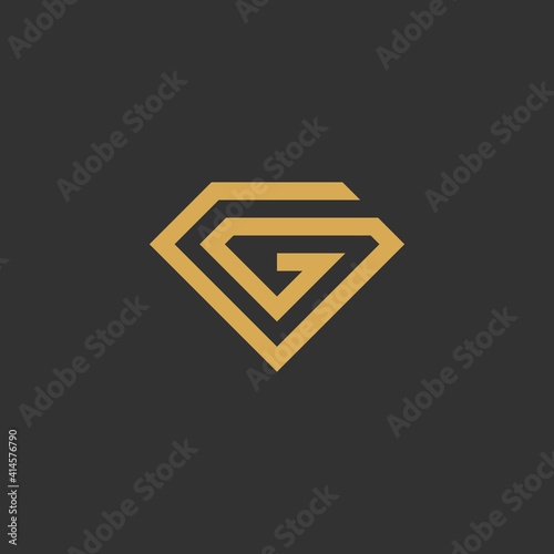 Monogram initials G for diamond jewelery vector logo design inspiration