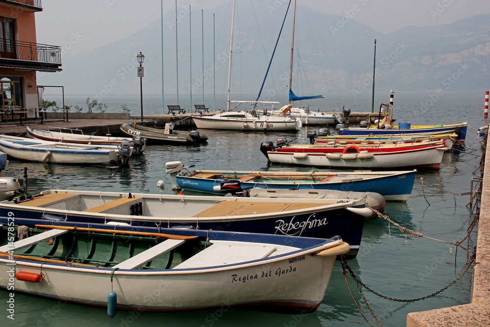 Brenzone, Boats In The Harbor, Lake Garda, Italy Brenzone, Boats In The Harbor, Lake Garda, Italy