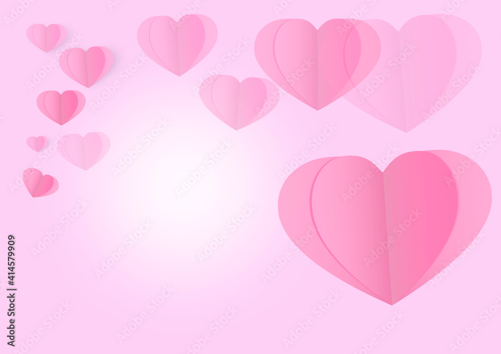 abstract heart shape pink background. Valentine