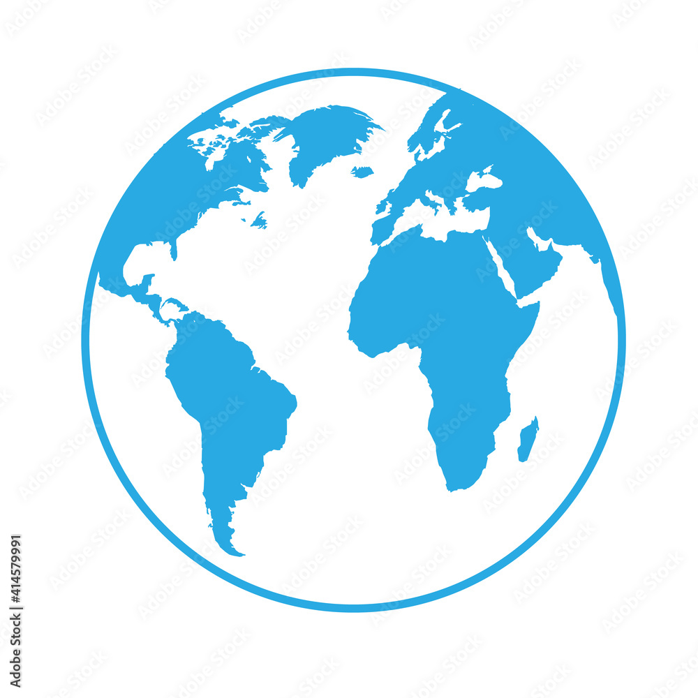 globe icon on white background. flat style. earth sign. flat style.