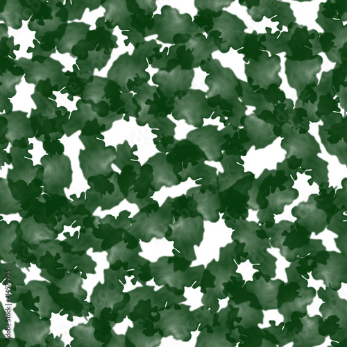 Raster seamless abstract pattern. Green spots on a white background.