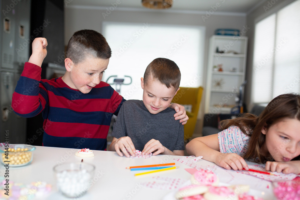 kids writing valentine's day cards kids writing valentine's day cards