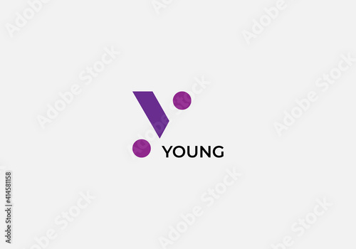 Abstract y letter minimalist logo design