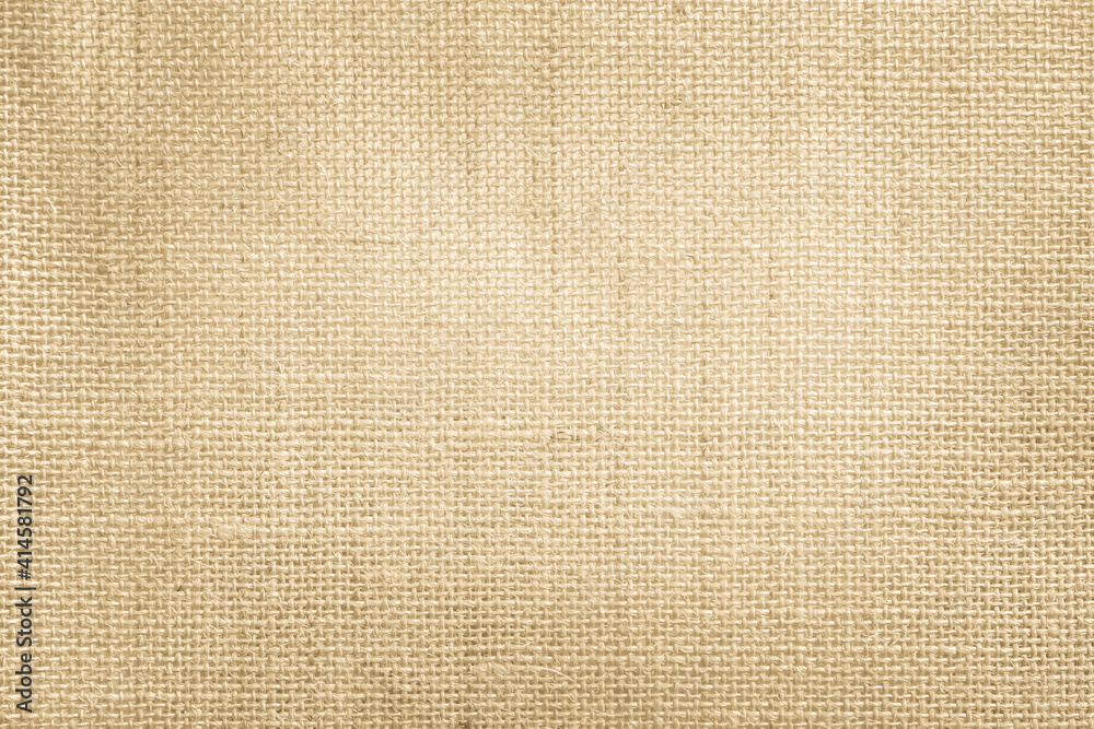 Jute hessian sackcloth canvas woven texture pattern background in light beige cream brown color blank empty Jute hessian sackcloth canvas woven texture pattern background in light beige cream brown color blank empty