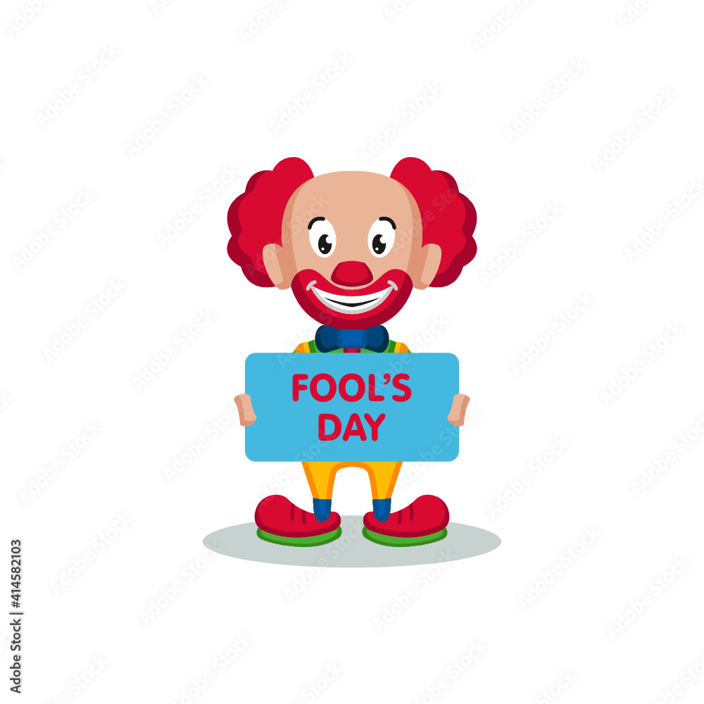 Cute clown April fool's day mascot Cute clown April fool's day mascot