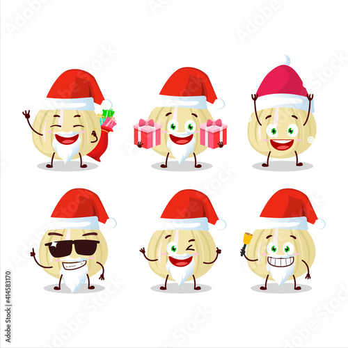 Santa Claus emoticons with new garlic cartoon character