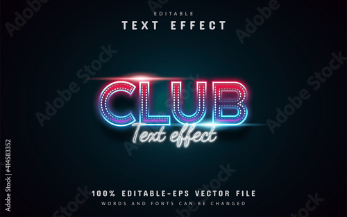 Club text, neon text effect editable