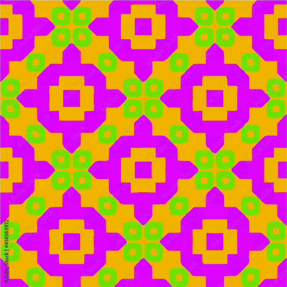  Seamless pattern with multicolored shapes.