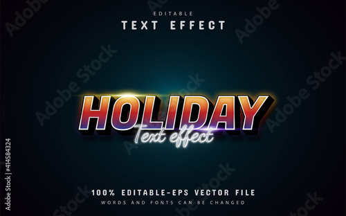 Holiday text, editable colorful gradient style text effect