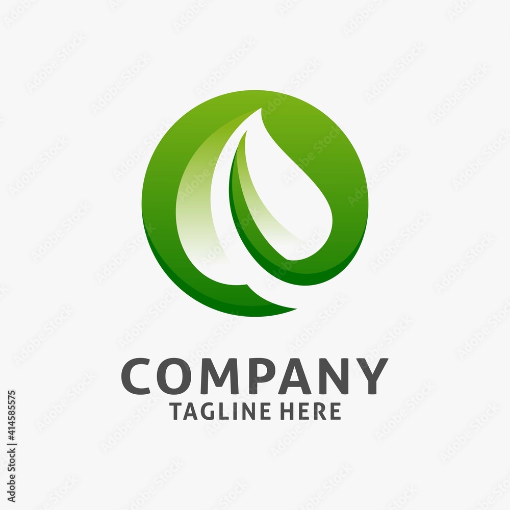 Circle leaf logo design Circle leaf logo design