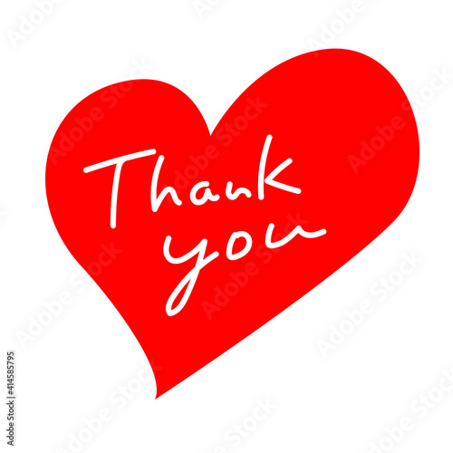 赤いハートのメッセージ"Thank you"